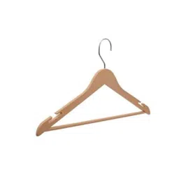 Arnav Plastic Cloths Hanger with Natural Wooden Finish (Pack of 6)-image-36