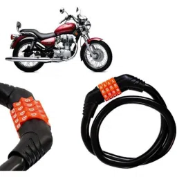 Auto Pearl Black &a; Orange 4 Digit Anti-Theft Combination Number Lock for Twin spark-picture-27