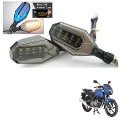 Kozdiko 4 Pcs Plastic Front &a; Rear U Shape Dual Color DRL LED BIke Indicator Set for Bajaj Pulsar 180-picture-28