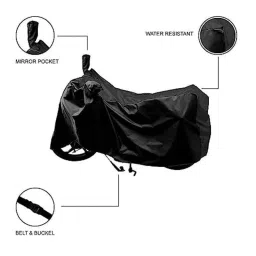 Kozdiko Polyester Black Dust &a; Waterproof Bike Body Cover with Mirror Pockets for Bajaj NS 200 image 2