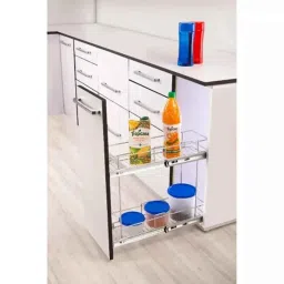 Harrison 200x500x425mm Stainless Steel Nickel Chrome Finish Two Shelf Pull out Basket, 01149 image 3