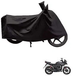Kozdiko Polyester Black Dust &a; Waterproof Bike Body Cover with Mirror Pockets for Hero Ignitor-picture-30