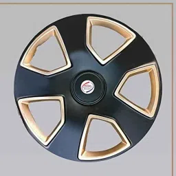 Auto Pearl 4 Pcs 15 inch Black &a; Golden ABS Press Type Hubcap Wheel Cover Set with Retention Ring for Mahindra Marazzo2019 image 3