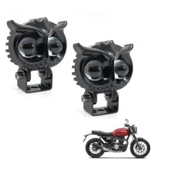 Kozdiko 2 Pcs Yellow &a; White Owl Eye Shape LED Amber Fog Light Set for Honda Hness CB 350-picture-37