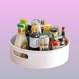 vmaynex Plastic circular Swiveling Rack Organizer – House & Cooking Area Storage Basket-picture-47