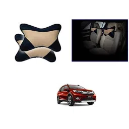 Kozdiko 2 Pcs Memory Foam Beige &a; Black Car Neck Rest Cushion Pillow Set for Honda BRV-picture-10