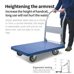 Equal 300kg Polypropylene Blue Foldable Platform Trolley, EPT-3002 image 4