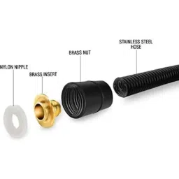 clinton Alturas Reva ABS Black &a; Grey Matte Wall Mounted Health Faucet Gun with 1m Hose Pipe image 4