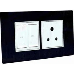 Dewon Electric 4 Module Plastic Black Wall Switch Board Plate image 2