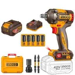 Ingco 12 Pcs 460Nm 12.7mm 42V Yellow &a; Black Cordless Impact Wrench Set, CIWLI42461-picture-30