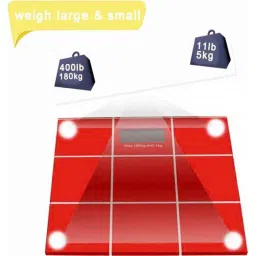 Stealodeal 5-180kg Red CheckBox Glass Digital Weighing Scale, XRCB-180 image 2