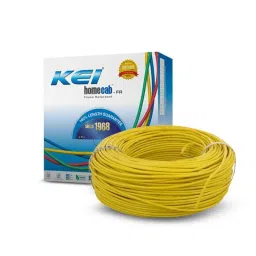 KEI 6 Sqmm Single Core Homecab FR Yellow Copper Unsheathed Flexible Cable, Length: 180 m-picture-13