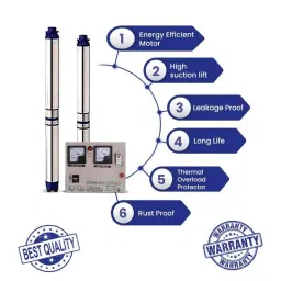 Jindal 2HP 15 Stage Pure Copper Single Phase Water Filled Submersible Pump Set for Borewell with 60 m Submersible Cable &a; Control Panel, 12 Months Warranty image 3
