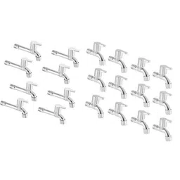Zesta Flora 16 Pcs Stainless Steel Chrome Finish Long Body &a; Short Body Bib Cock Set with Wall Flange-picture-15