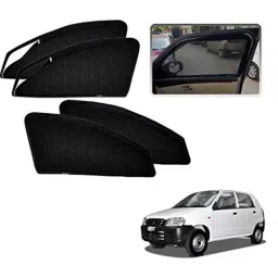 Kozdiko 4 Pcs Polyester Magnetic Zipper Sunshades Car Curtain Set for Maruti Suzuki Alto 800 Old 2000-2010-picture-10