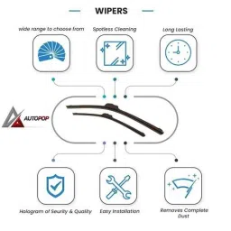 AutoPop 2 Pcs 22 &a; 16 inch Soft Type Front Wiper Blade Set for Hyundai Grand i10 image 4