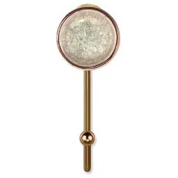Screwtight 130mm Ceramic Ivory &a; Gold Multipurpose Crackle Glaze Hook with Brass Effect, AZ-CHK001FR-IV-6 (Pack of 6) image 4