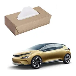 Kozdiko 100 Pulls PU Leather Beige Car Tissue Paper Box with 200 Sheets for Tata 45X-picture-38