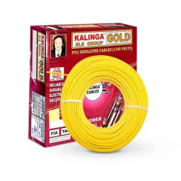 Kalinga Gold 4 Sq mm Yellow FR PVC Housing Wire, Length: 90 m-picture-43