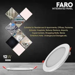 Fybros Faro 18W Polycarbonate Cool White Round LED Panel Light, FLS5063B (Pack of 2) image 4