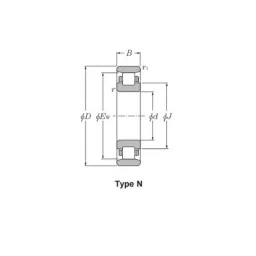 NTN 105x190x36mm N Type Cylindrical Roller Bearing, N221 image 2