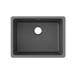 Uken Heavy Duty Quartz Kitchen Sink Undermount Sink (18X24) Wash Basin With Accessories(18/24-Qr-Me-Ms-10) (Dusk Gray)-image-17
