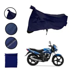 Riderscart Polyester Blue Waterproof Two Wheeler Body Cover with Storage Bag for TVS SPO image 2