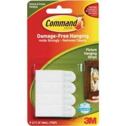 3M Command Small 4 Pair Foam White Small Picture Hanging Strips-picture-16