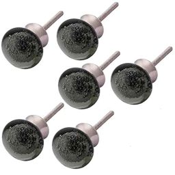 Atom 1.25 Inch Natural Small Handmade Glass Bubble Cabinet Door knob (Pack of 6)-picture-7