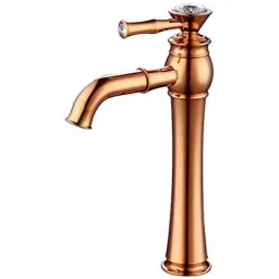 ZAP Luxury Brass Rose Gold Deck Mounted Extended Body Hot &a; Cold Basin Mixer Tap-picture-5