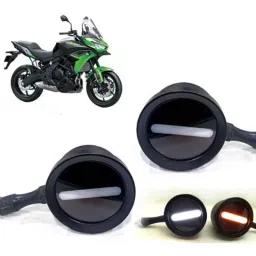 Auto Pearl 2 Pcs 12V Black Bike Front LED Indicator Light Set for Kawasaki, F237-picture-21