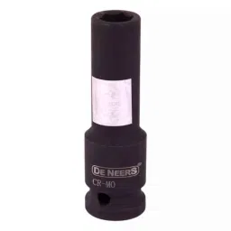 De Neers 12.5mm 1/2 inch Chrome Molybdenum Steel Hex Deep Impact Socket, Size: 7/16 SAE-picture-41