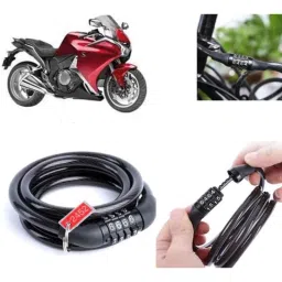 Auto Pearl PVC &a; Plastic Black Combination Cable Lock for VFR 1200F, 784-picture-28