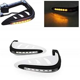 Meenu Arts Motorcycle Handguards with Led Light for 7/8 inch Grips - 300 * 140 * 110Mm (White) for Bajaj Pulsar 200 Ns-picture-45