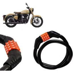 Auto Pearl Black &a; Orange 4 Digit Anti-Theft Combination Number Lock for Classic 350 Signals-picture-43