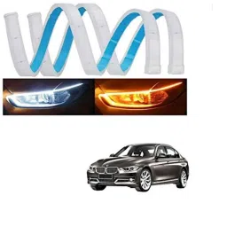 Kozdiko 2 Pcs 60cm Flexible White Daytime Running Light Set with Matrix Yellow Indicator &a; Turn Sequential Flow for BMW 3 Series-picture-30