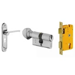 Dorset HL Series Reny 60mm Stainless Steel Gold Finish Door Handle Lock Set with Knob &a; Key image 1