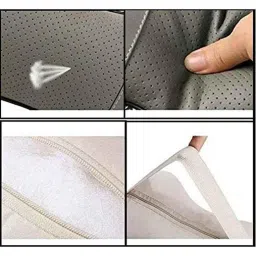 Kozdiko 2 Pcs Memory Foam &a; Polyester Beige Dots Car Neck Rest Pillow Set for Ford Figo Old, XNVJVHGJFH105 image 2