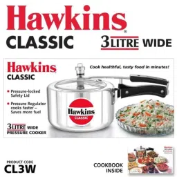 Hawkins Classic 3 Litre Aluminium Silver Pressure Cooker, HK-KW-CL3W (Pack of 2) image 2