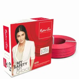 Fybros 0.75 Sqmm 90m Red Single Core UFFR PVC Insulated Industrial Cable, FWC1167-picture-40