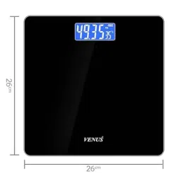 Venus 180kg Tempered Glass Black Electronic Digital Body Weight Machine with LCD Display, EPS-2799 image 4