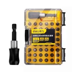 Malfah Enterprises Deli DL250045 6.3mm Stainless Steel YellowBlack BitSet-picture-20