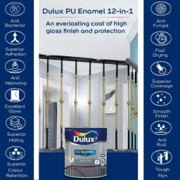 Dulux 500ml 12-in-1 White High Gloss Finish PU Enamel Paint for Interior &a; Exterior, DLX-PW-5M image 2