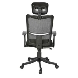 Regent Silver Line Net &a; Metal High Back Black Mesh Chair image 3
