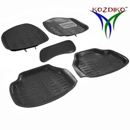 Kozdiko 3 Pcs 4D Black Car Foot Mat Set for Mahindra TUV 300, koz_41231 image 2
