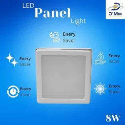 D&s;Mak 8W White Square PC LED Panel Light (Pack of 4) image 3