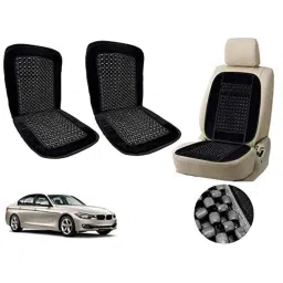 Auto Pearl PU, Velvet &a; Wooden Beads Black Rectangular Seat Cushion for BMW 325i (Pack of 2 )-picture-39