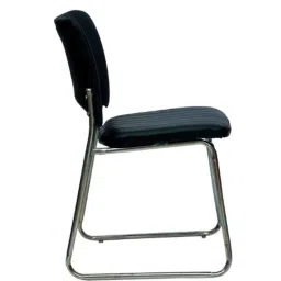 Veeshna Polypack Fabric Black Low Back Visitor Chair, CRH-1022 image 3