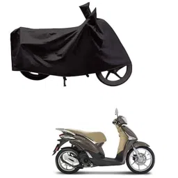 Kozdiko Polyester Black Dust &a; Waterproof Bike Body Cover with Mirror Pockets for Vespa Liberty 125-picture-40