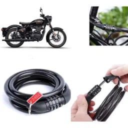 Auto Pearl PVC &a; Plastic Black Combination Cable Lock for Classic 500-picture-45